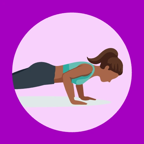 Ilustración de una mujer haciendo lagartijas
