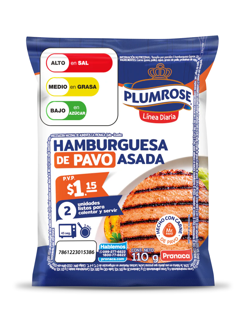 Hamburguesa de Pavo Asada
