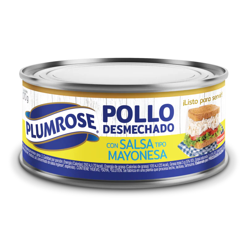 Pollo desmechado con aderezo de mayonesa y mostaza